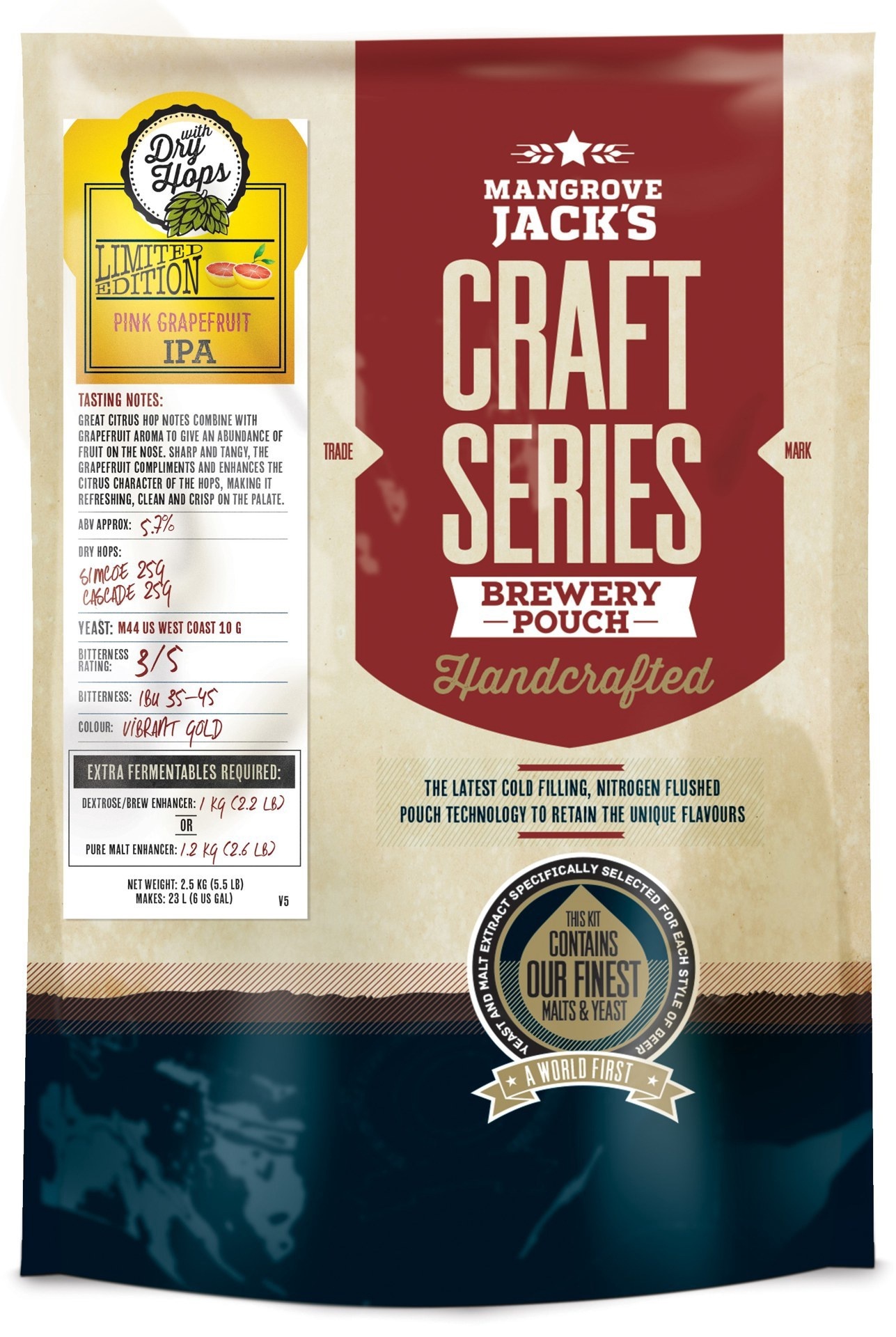 Craft Series Pink Grapefruit IPA with dry hops
