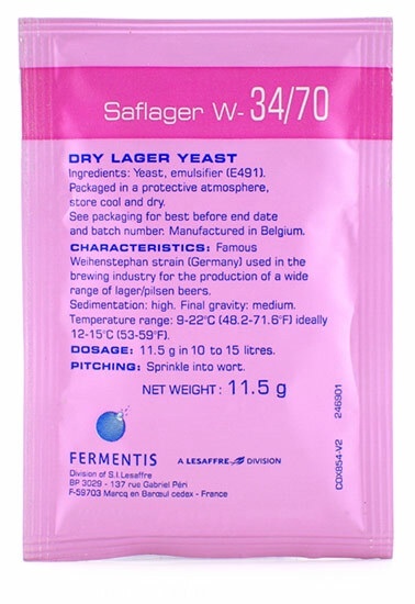 Saflager W-34/70 (11.5g) Lager yeast