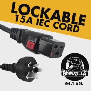 15A IEC Lockable Power Cord for BrewZilla Gen4 65L