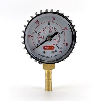Push In Pressure Gauge - 8mm 0-40 PSI
